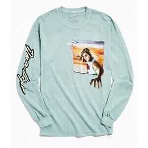 Urban Outfitters Dua Lipa Future Nostalgia Graphic Long Sleeve Tee Large Teal